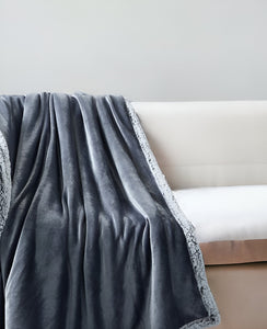 50" X 60" Brown Knitted Polyester Plush Throw Blanket