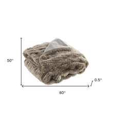 60" X 50" Brown Knitted Acrylic Plush Throw Blanket