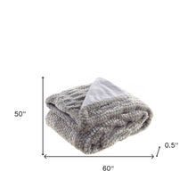 60" X 50" Brown Knitted Acrylic Plush Throw Blanket