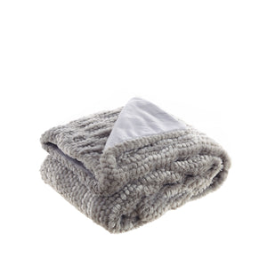 60" X 50" Brown Knitted Acrylic Plush Throw Blanket