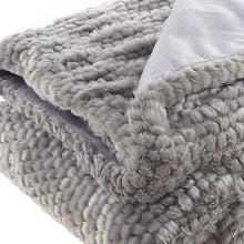 60" X 50" Brown Knitted Acrylic Plush Throw Blanket