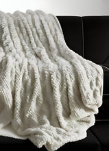 60" X 50" Brown Knitted Acrylic Plush Throw Blanket