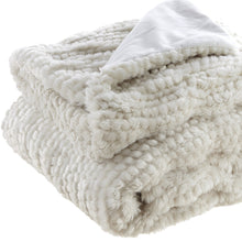 60" X 50" Brown Knitted Acrylic Plush Throw Blanket