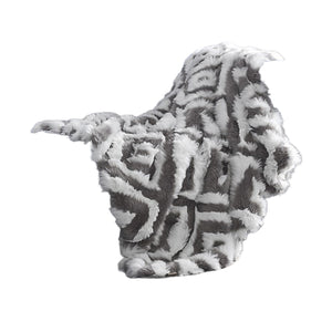 60" X 50" Blush Knitted Acrylic Geometric Throw Blanket