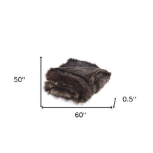 60" X 50" Brown Knitted Acrylic Animal Print Throw Blanket