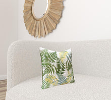 Set of Two 20" Green and Yellow Throw Pillows