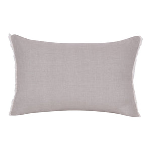 Natural and Ivory Throw Pillow with Embroidery