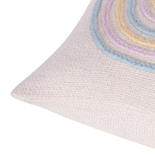 20" X 20" Blue and Off White Braided Cotton Zippered Pillow With Fringe