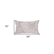 Natural and Ivory Throw Pillow with Embroidery