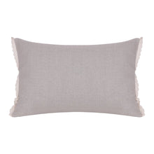 Natural and Ivory Throw Pillow with Embroidery