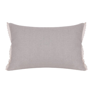 Natural and Ivory Throw Pillow with Embroidery