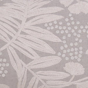 Natural and Ivory Throw Pillow with Embroidery
