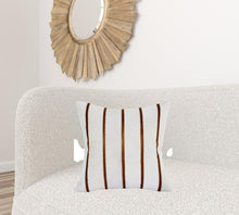 20" Brown and Ivory Throw Pillow