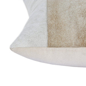 20" Beige and Ivory Throw Pillow