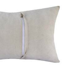 16" X 24" Ivory Faux Leather Zippered Pillow