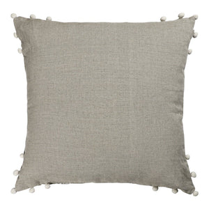 20" Beige and Ivory Throw Pillow with Embroidery