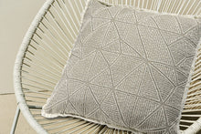 20" Beige and Ivory Throw Pillow with Embroidery and Fringe