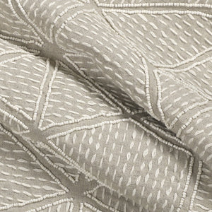 20" Beige and Ivory Throw Pillow with Embroidery and Fringe