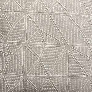 20" Beige and Ivory Throw Pillow with Embroidery and Fringe