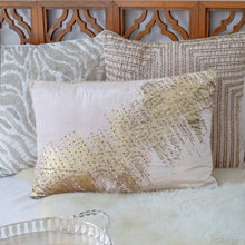 20" X 20" Gold Safari Animals Abstract Polyester Zippered Pillow With Beads