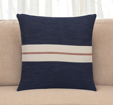 20" X 20" Yellow Striped Cotton Zippered Pillow