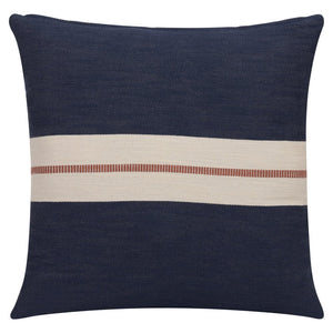20" X 20" Yellow Striped Cotton Zippered Pillow