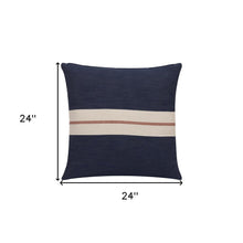 20" X 20" Yellow Striped Cotton Zippered Pillow