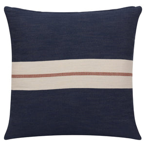 20" X 20" Yellow Striped Cotton Zippered Pillow