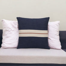 20" X 20" Yellow Striped Cotton Zippered Pillow