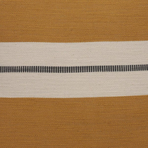 20" X 20" Yellow Striped Cotton Zippered Pillow