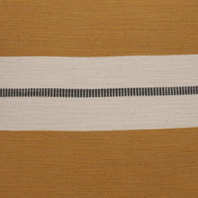 20" X 20" Yellow Striped Cotton Zippered Pillow