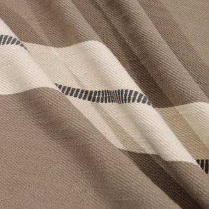 24" Taupe And Dark Gray Cotton Striped Throw Pillow
