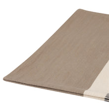 24" Taupe And Dark Gray Cotton Striped Throw Pillow
