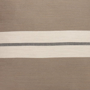 24" Taupe And Dark Gray Cotton Striped Throw Pillow