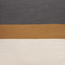 24" Dark Gray Brown And Off White Cotton Striped Throw Pillow