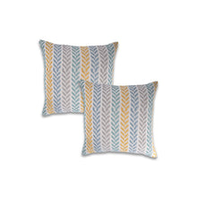 Set of Two 18" X 18" Gray Beach Chevron Cotton Zippered Pillow
