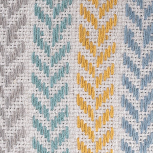 Set of Two 18" X 18" Gray Beach Chevron Cotton Zippered Pillow