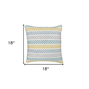 Set of Two 18" X 18" Gray Beach Chevron Cotton Zippered Pillow