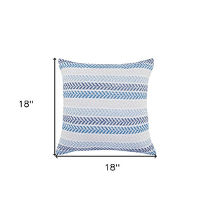 Set of Two 18" X 18" Gray Beach Chevron Cotton Zippered Pillow