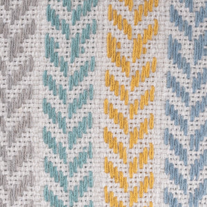 Set of Four 18" X 18" Gray Beach Chevron Cotton Zippered Pillow