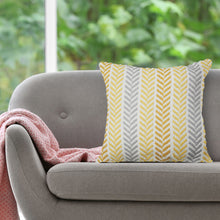 Set of Four 18" X 18" Gray Beach Chevron Cotton Zippered Pillow
