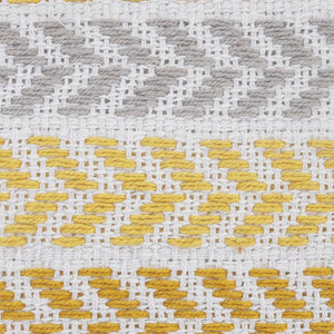 Set of Four 18" X 18" Blue Beach Chevron Cotton Zippered Pillow