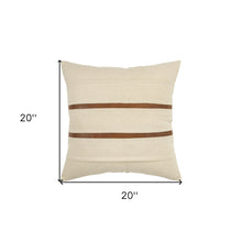 20" Ivory and Brown Cotton Blend
