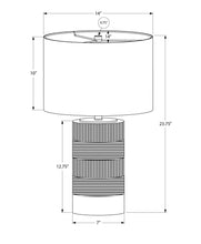 24" Black Cylinder Table Lamp With Ivory Drum Shade