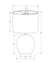 20" Gray Concrete Round Table Lamp With Ivory Drum Shade
