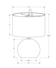 18" Cream Ceramic Round Table Lamp With Cream Drum Shade
