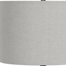 24" Black Concrete Urn Table Lamp With Gray Drum Shade