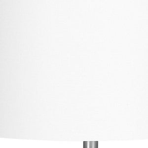 26" Cream Ceramic Cylinder Table Lamp With Cream Drum Shade