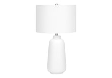 26" Cream Ceramic Cylinder Table Lamp With Cream Drum Shade