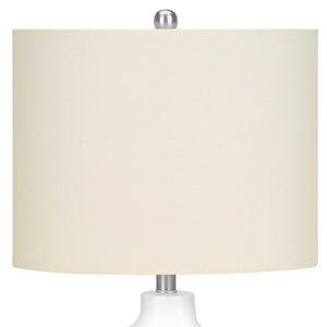 25" Cream Novelty Table Lamp With Cream Drum Shade